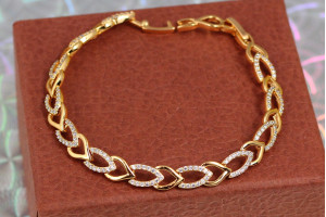 Браслет Xuping Jewelry миндаль 21 см 7 мм золотистий