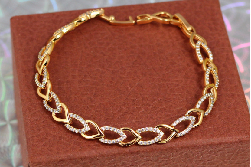 Браслет Xuping Jewelry мигдаль 21 см 7 мм золотистий