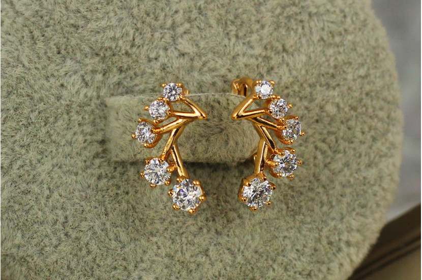 Сережки Xuping Jewelry віял 1.5 см золотисті