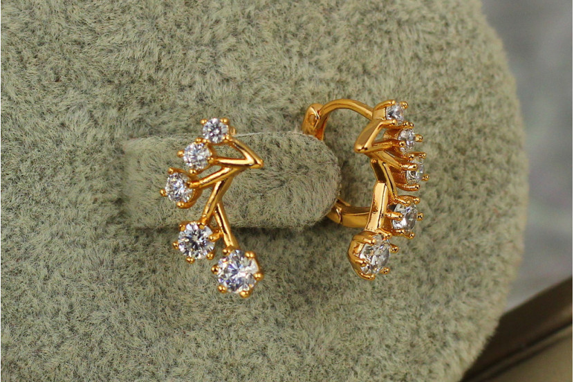 Сережки Xuping Jewelry віял 1.5 см золотисті