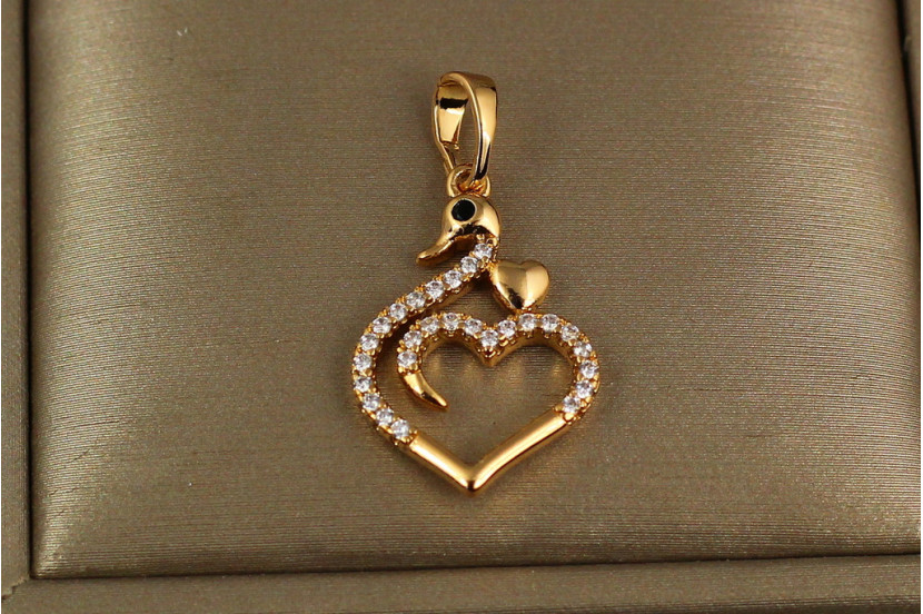 Кулон Xuping Jewelry закоханий лебідь 2.1 см золотистий