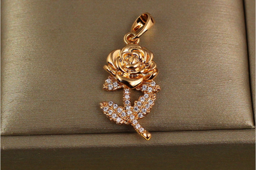 Кулон Xuping Jewelry розтуділа троянда 2.4 см золотистий