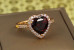 Кільце Xuping Jewelry серце океану з червоним каменем 1,4 см р 20 золотисте