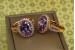 Кільце Xuping Jewelry Камея з фіолетовим каменем р 16 золотисте