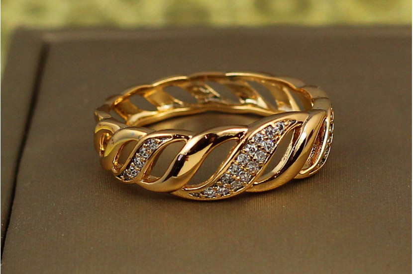 Кільце Xuping Jewelry різні хвилі р 16 золотисте