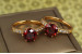 Кільце Xuping Jewelry зерно граната з червоним каменем р 17 золотисте