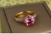 Кільце Xuping Jewelry зерно граната з рожевим каменем р 20 золотисте