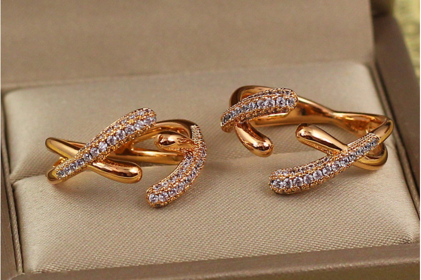 Кільце Xuping Jewelry подвійна рогатка р 16+ золотисте