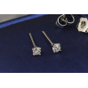 Сережки гвоздики Xuping Jewelry з каменем на чотири кріплення 4 мм сріблясті