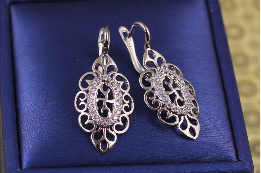 Сережки Xuping Jewelry східний край 3.3 см сріблясті