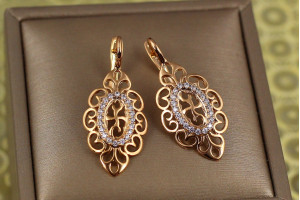 Сережки Xuping Jewelry східний край 3.3 см золоті