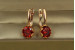 Сережки Xuping Jewelry велична простота з червоним каменем 2.3 см золотисті