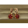 Сережки Xuping Jewelry велична простота з червоним каменем 2.3 см золотисті
