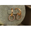 Сережки Xuping Jewelry тонке кільце в кільці 2.2 см золотисті