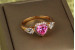 Кільце Xuping Jewelry Купідон з рожевим каменем р 16 золотисте