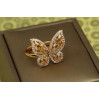 Кільце Xuping Jewelry великий метелик крила з камінням кольору шампанського р 16 золотисте