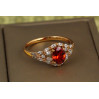 Кільце Xuping Jewelry балада з червоним фіанітом р 20 золотисте