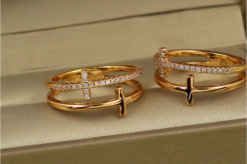 Кільце Xuping Jewelry разом знову р 17 золотисте
