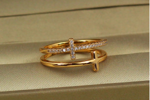 Кільце Xuping Jewelry разом знову р 17 золотисте
