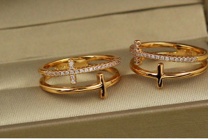 Кільце Xuping Jewelry разом знову р 18 золотисте