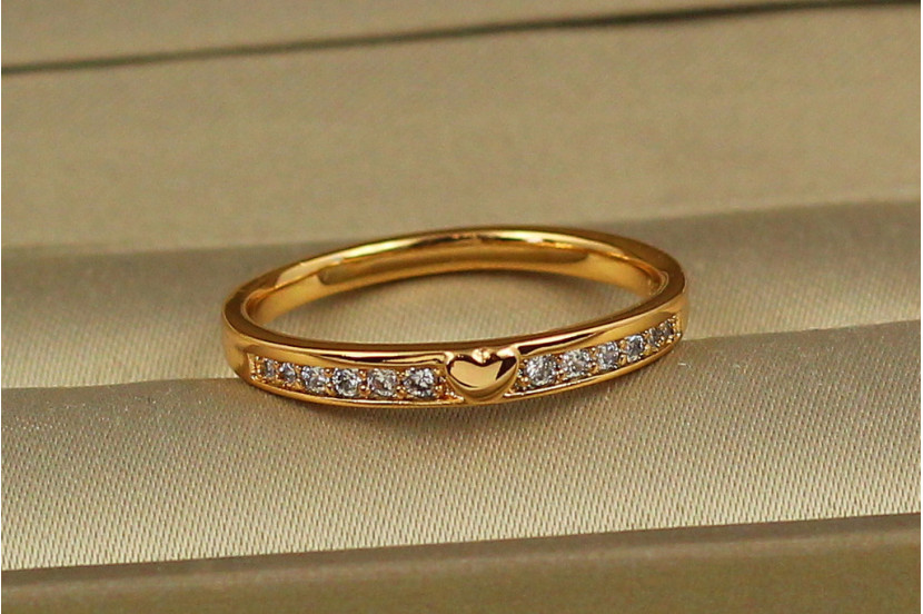 Кільце Xuping Jewelry доріжка із серцем р 18 золотисте