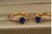 Кільце Xuping Jewelry акорд із синім каменем 5 мм р 18 золотисте
