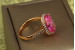 Кільце Xuping Jewelry малинки з рожевим каменем р 17 золотисте