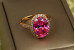 Кільце Xuping Jewelry малинки з рожевим каменем р 18 золотисте