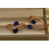 Кільце Xuping Jewelry зустрічні краплі із синіми каменями р 17 золотисте