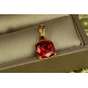 Кулон Xuping Jewelry стильний червоний камінь 9 мм 1.2 см золотистий