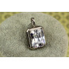Кулон Xuping Jewelry білий прямокутник 2.3 см сріблястий