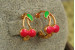 Сережки дитячі Xuping Jewelry вишеньки 1.5 см золотисті
