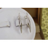 Сережки Xuping Jewelry гострий ромб 2.5 см сріблясті