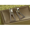 Сережки Xuping Jewelry трапеція стільники 3.4 см сріблясті