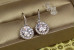 Сережки Xuping Jewelry підвіски камінь у обідку на петельці 2 см сріблясті