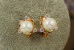 Сережки Xuping Jewelry перлина з трьома каменями 1.3 см золотисті