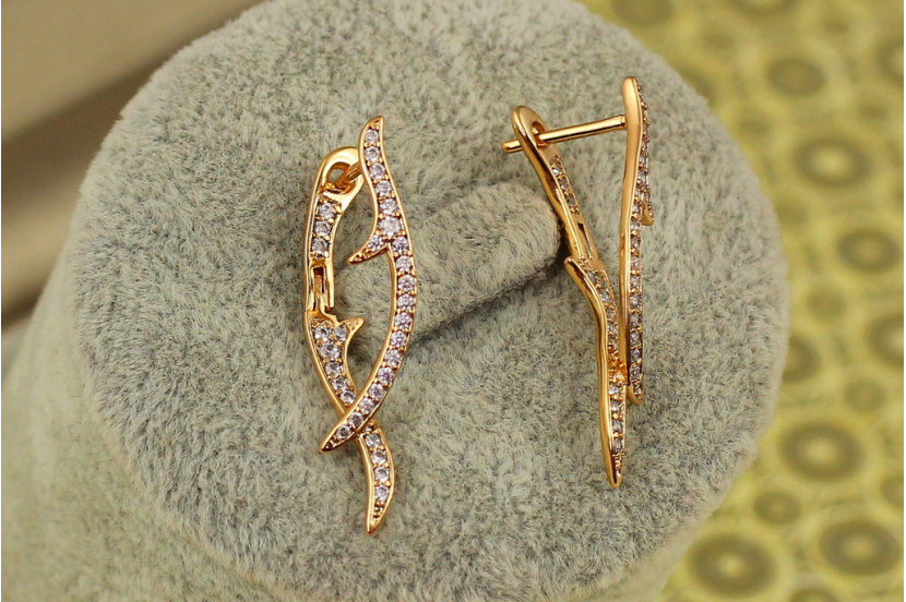 Сережки Xuping Jewelry Коза ностра 3 см золотисті