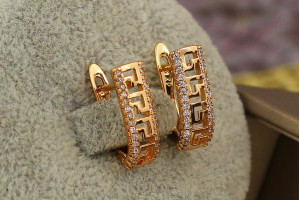 Сережки Xuping Jewelry елада з грецьким візерунком 1.7 см золоті
