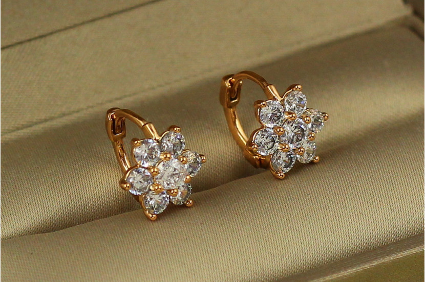 Сережки Xuping Jewelry ніжна квітка 1.2 см золотисті