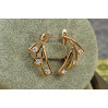 Сережки Xuping Jewelry складений віял 2 см золотисті