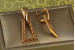 Сережки Xuping Jewelry трапеція стільники 3.4 см золотисті