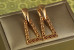 Сережки Xuping Jewelry трапеція стільники 3.4 см золотисті