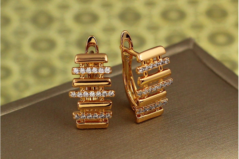 Сережки Xuping Jewelry парканчик 1.6 см золотисті