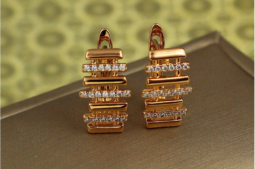 Сережки Xuping Jewelry парканчик 1.6 см золотисті