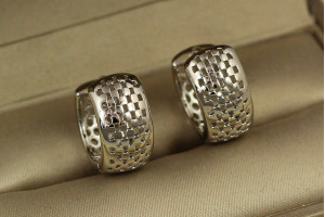 Сережки Xuping Jewelry кільця ситечко 1.5 см сріблясті