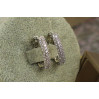Сережки Xuping Jewelry три доріжки з фіанітів 1.9 см сріблясті