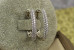 Сережки Xuping Jewelry три доріжки з фіанітів 2.4 см сріблясті