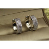 Сережки Xuping Jewelry широкі кільця з камінням 1.7 см сріблясті