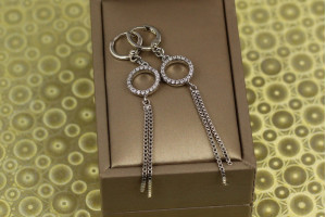 Сережки Xuping Jewelry підвіски циркуль 6.8 см сріблясті