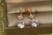 Сережки Xuping Jewelry підвіски квітка з каменем 3 см золотисті